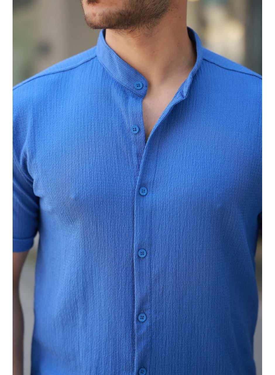 Erkek Hakim Yaka Kısa Kollu Gömlek