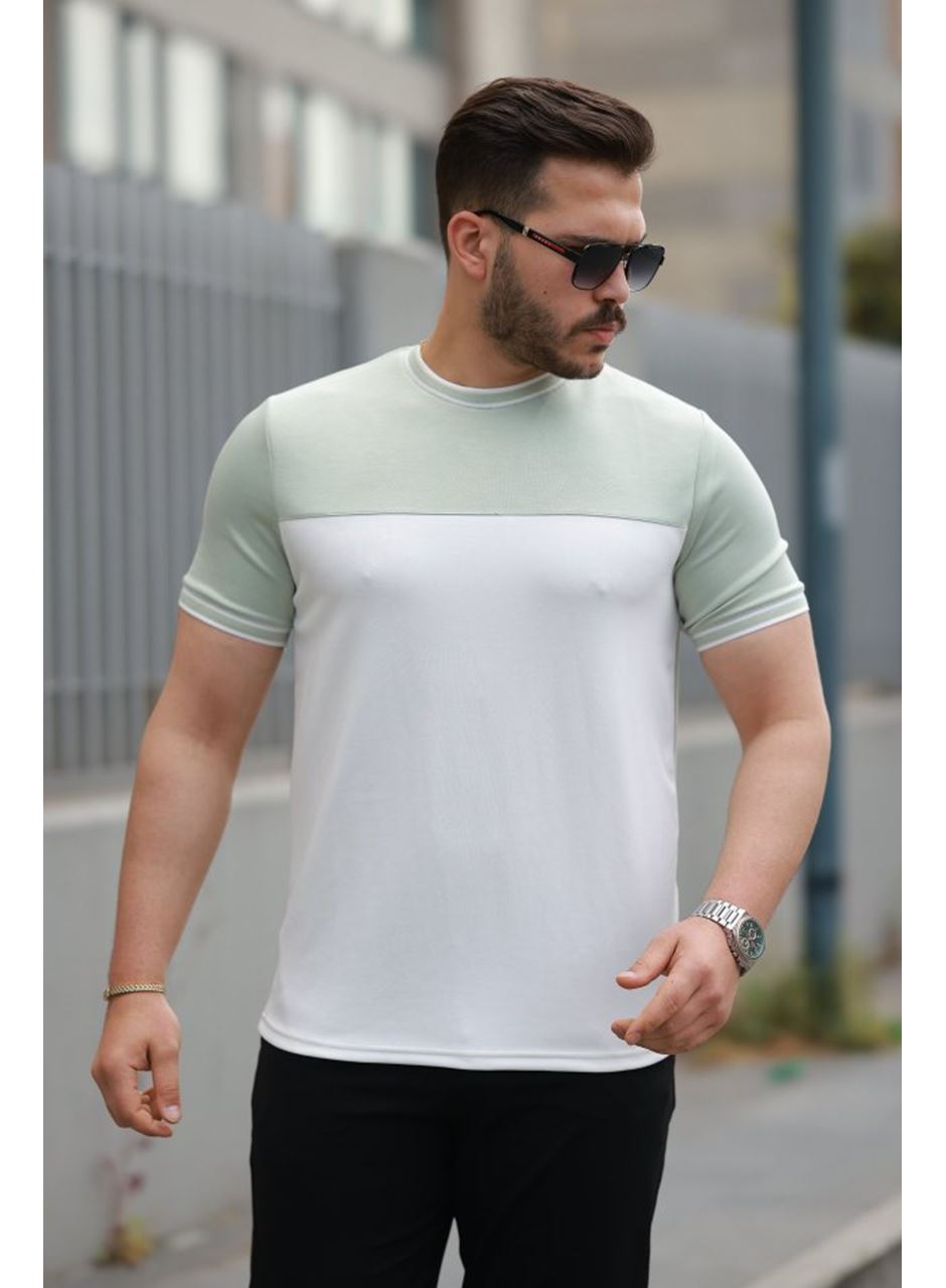 Erkek Parçalı Renk Kısa Kollu Tişört