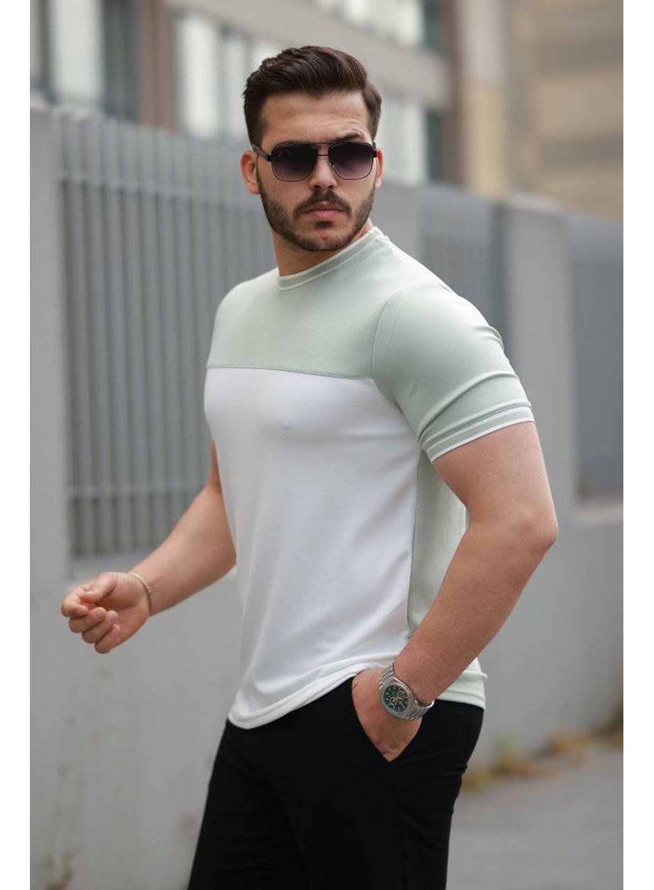 Erkek Parçalı Renk Kısa Kollu Tişört