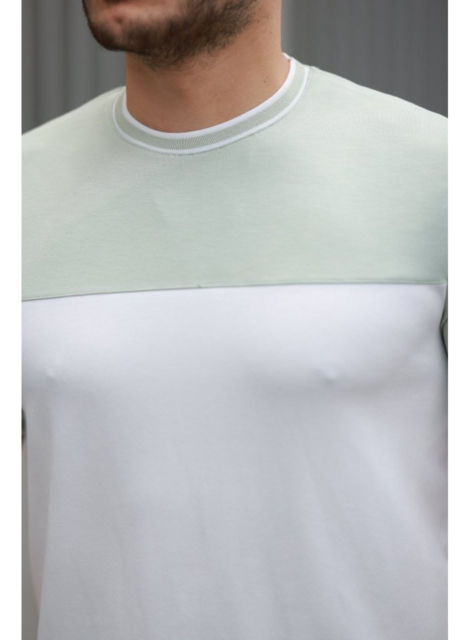 Erkek Parçalı Renk Kısa Kollu Tişört