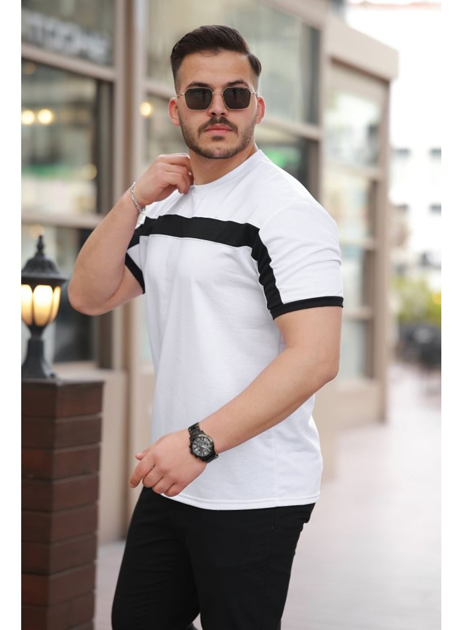 Erkek şerit Detaylı Kısa Kollu T-shirt