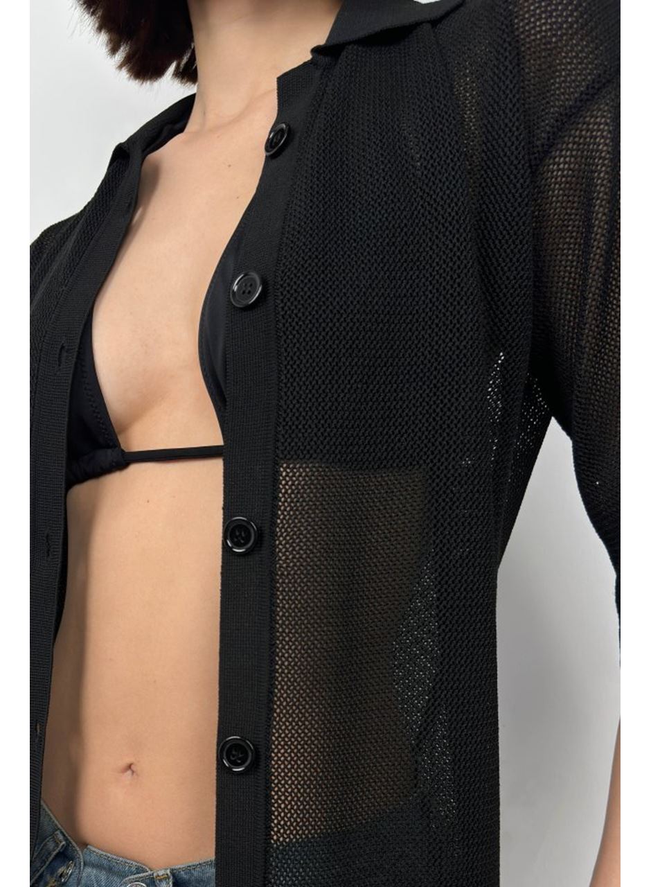 Polo Yaka Fileli Bluz