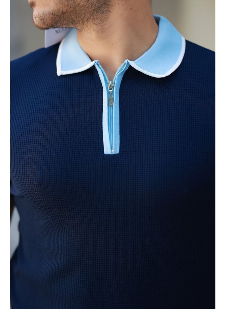 Erkek Renkli Yaka Kısa Kollu Tişört