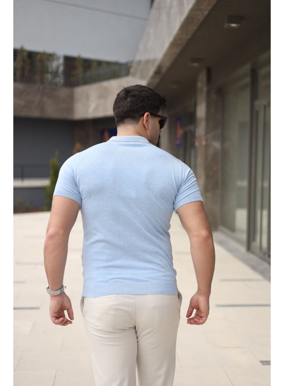 Erkek Polo Yaka Fermuar Detaylı Tişört