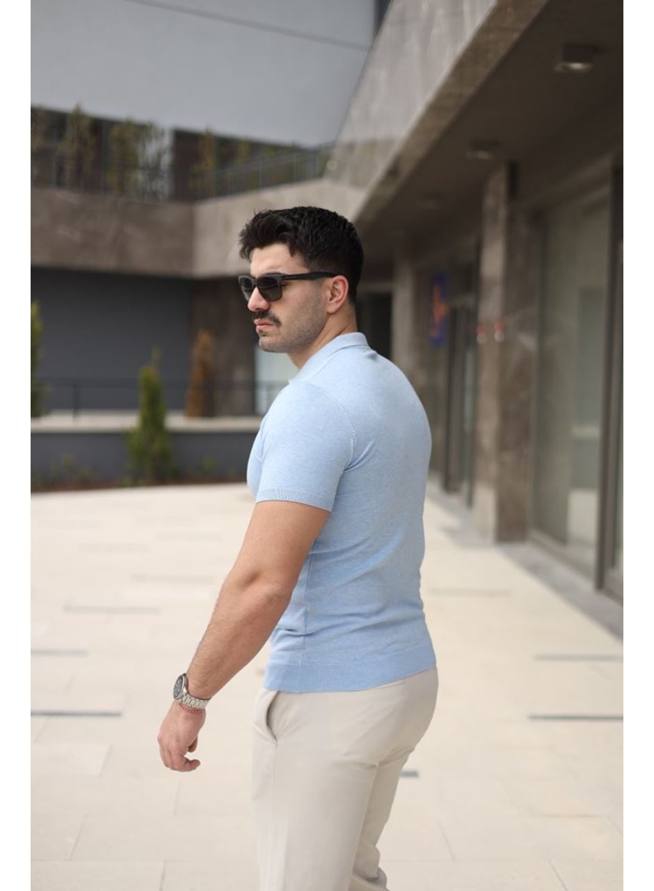 Erkek Polo Yaka Fermuar Detaylı Tişört