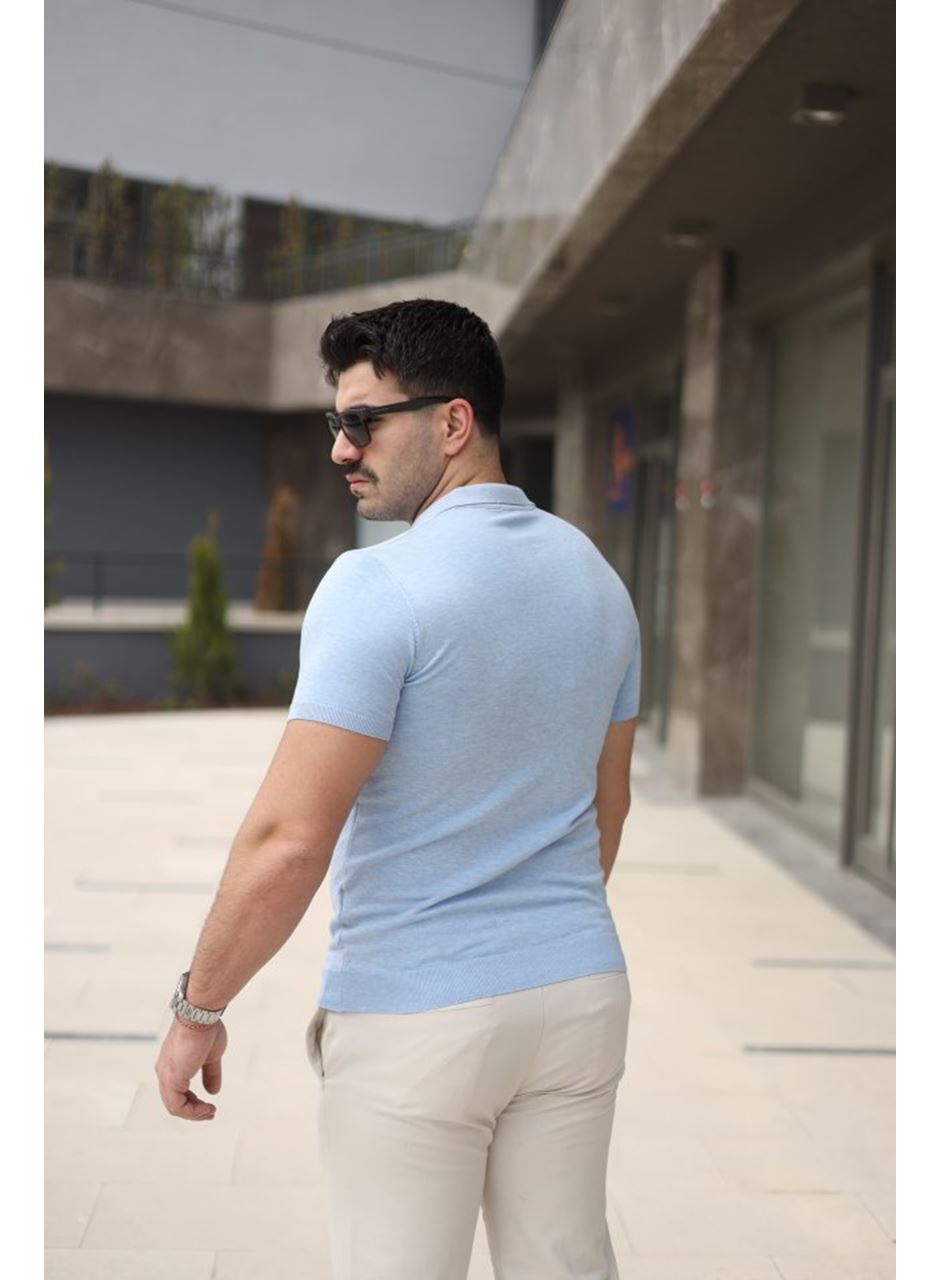 Erkek Polo Yaka Fermuar Detaylı Tişört