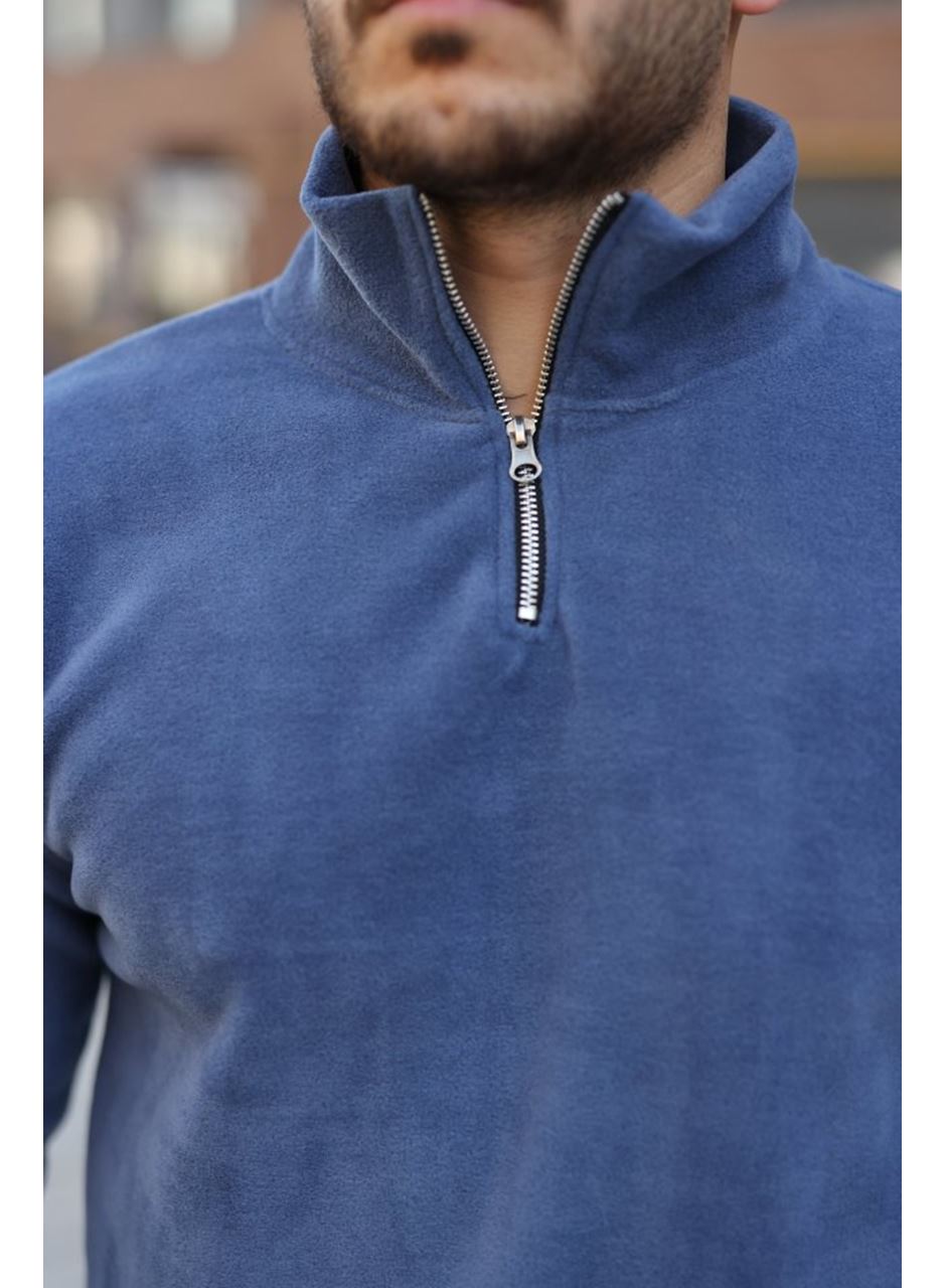 Erkek Zip Yaka Beli Lastikli Polar