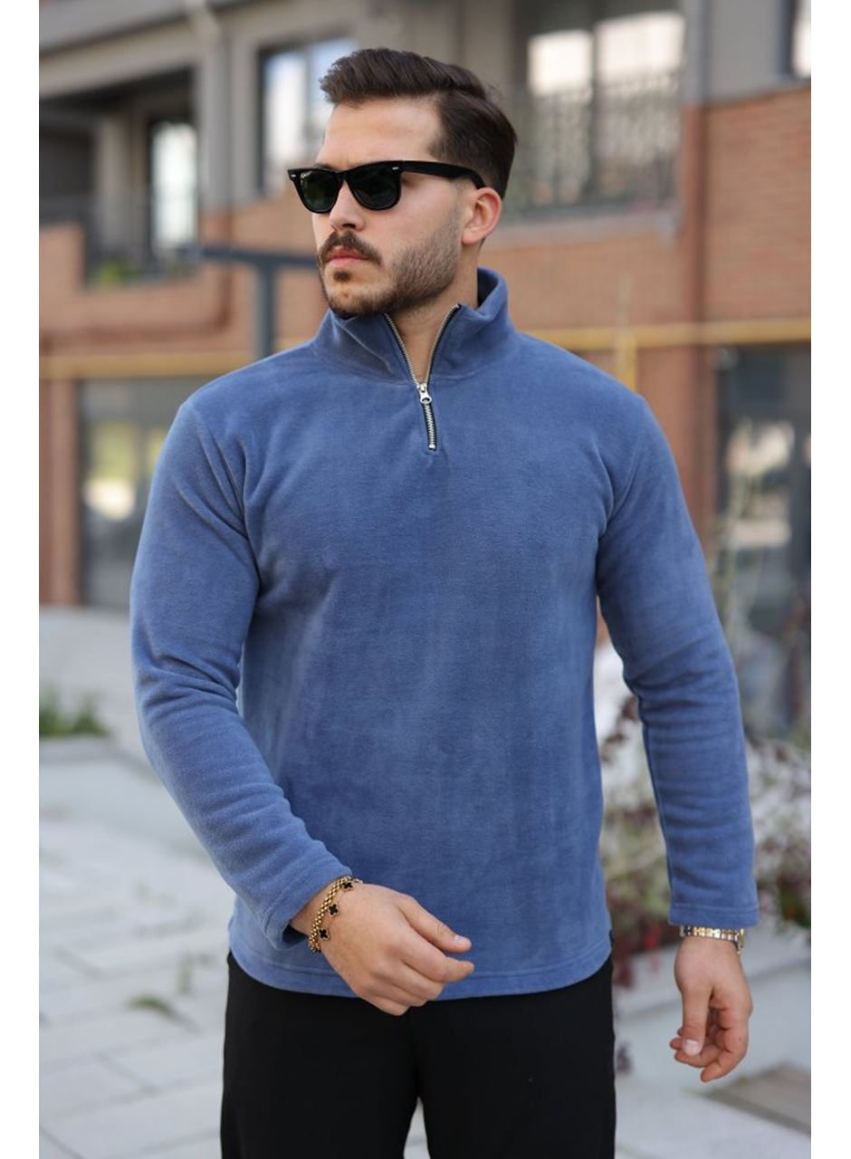 Erkek Zip Yaka Beli Lastikli Polar