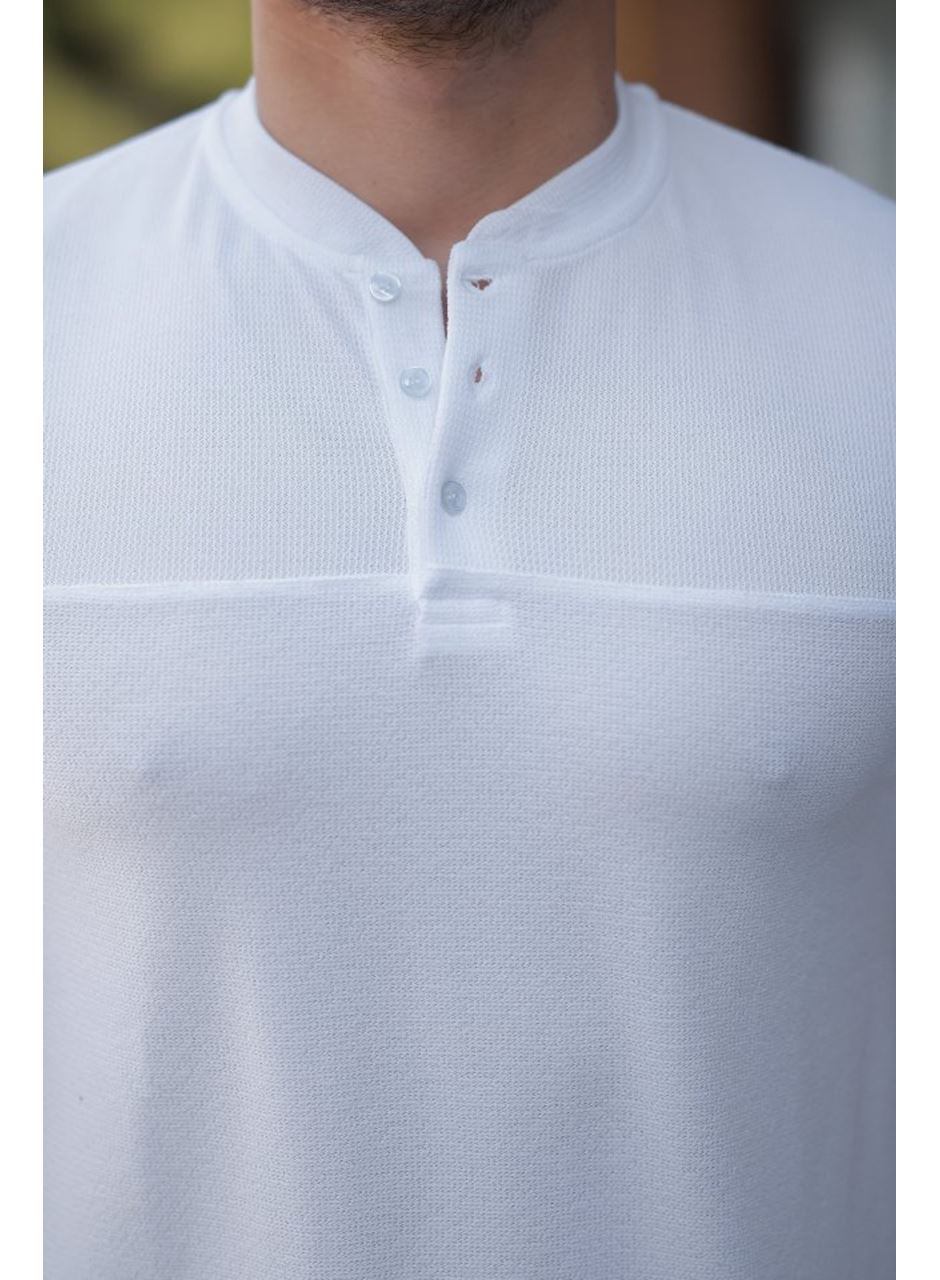 Erkek Hakim Yakalı Kısa Kollu Pamuklu T-shirt