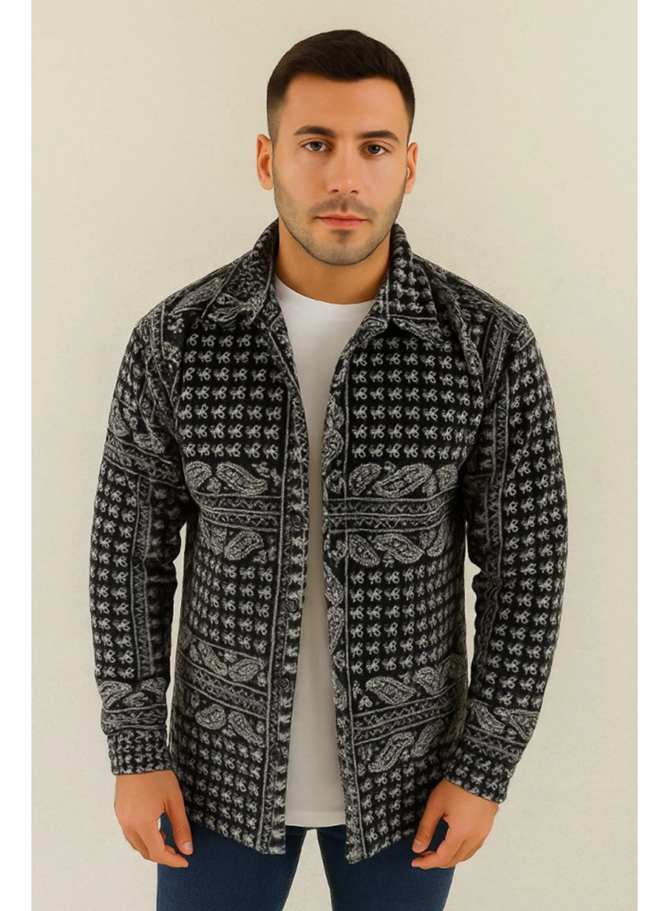 Erkek Polar Fermuarlı Sweatshirt – Kapüşonsuz, Cepli, Yumuşak Dokulu, Oversize Rahat Kalıp, Kışlık Sıcak Tutan Fermuarlı Üst - Siyah