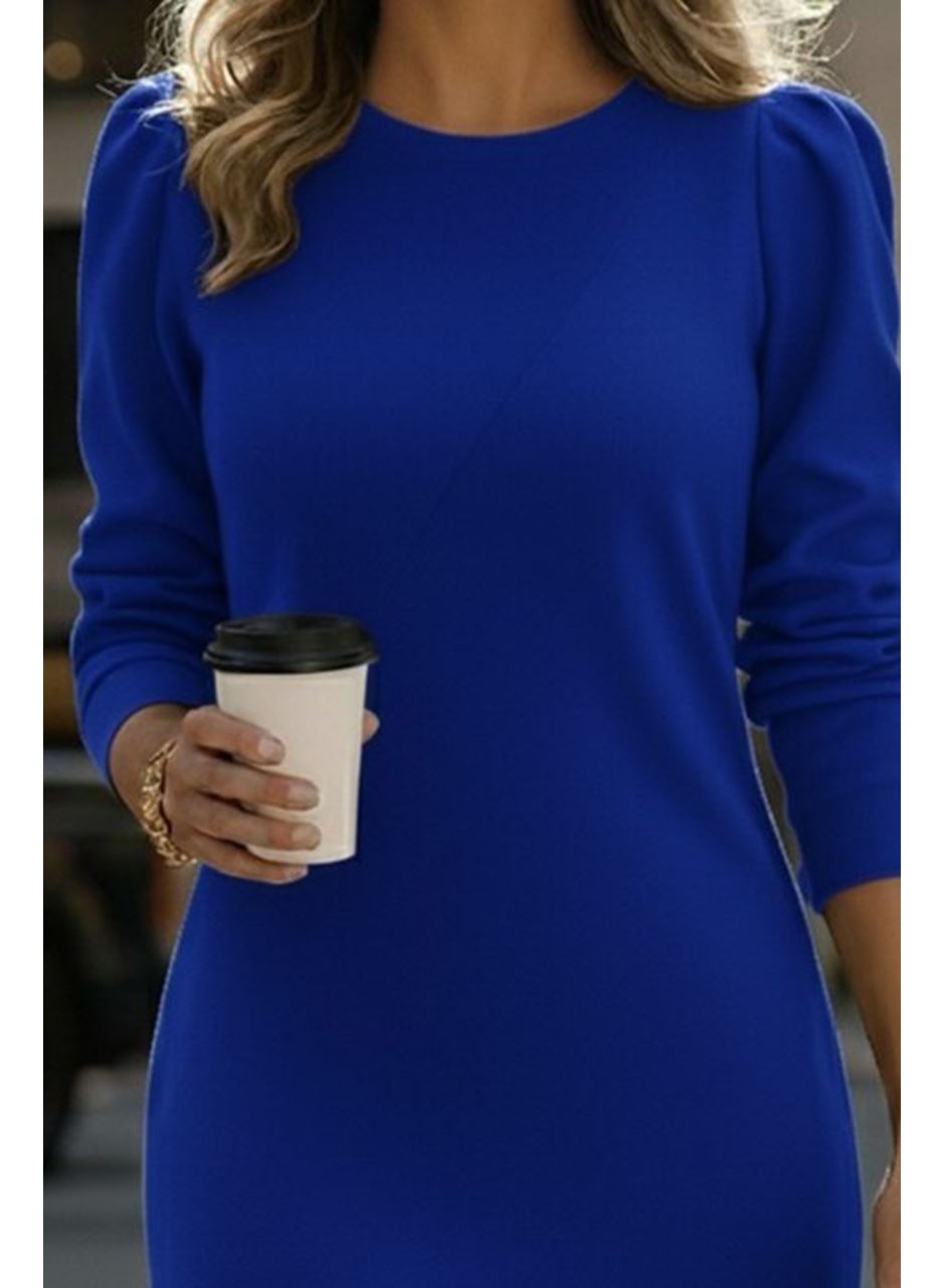 Kadın Uzun Kollu Bisiklet Yaka Iki Iplik Elbise