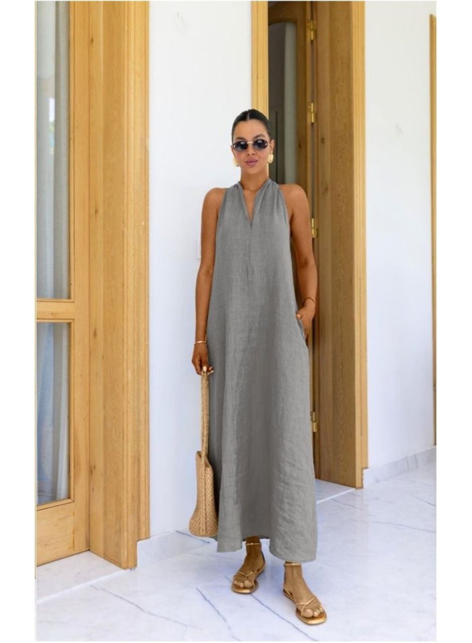 V Yaka Paraşüt Elbise