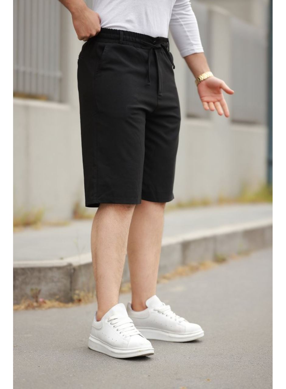 Erkek Beli Bağcıklı Ve Düğmeli Bezayağı Kumaş şort