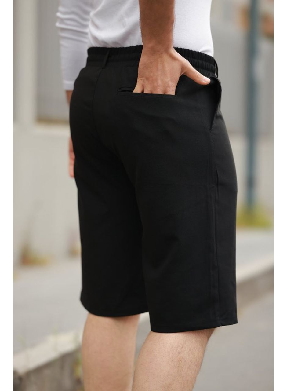 Erkek Beli Bağcıklı Ve Düğmeli Bezayağı Kumaş şort