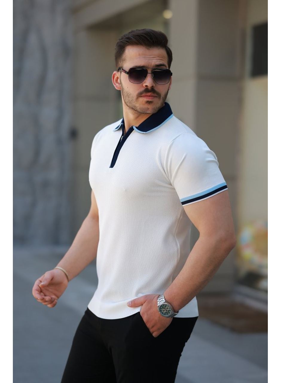 Erkek Renkli Yaka Kısa Kollu Tişört