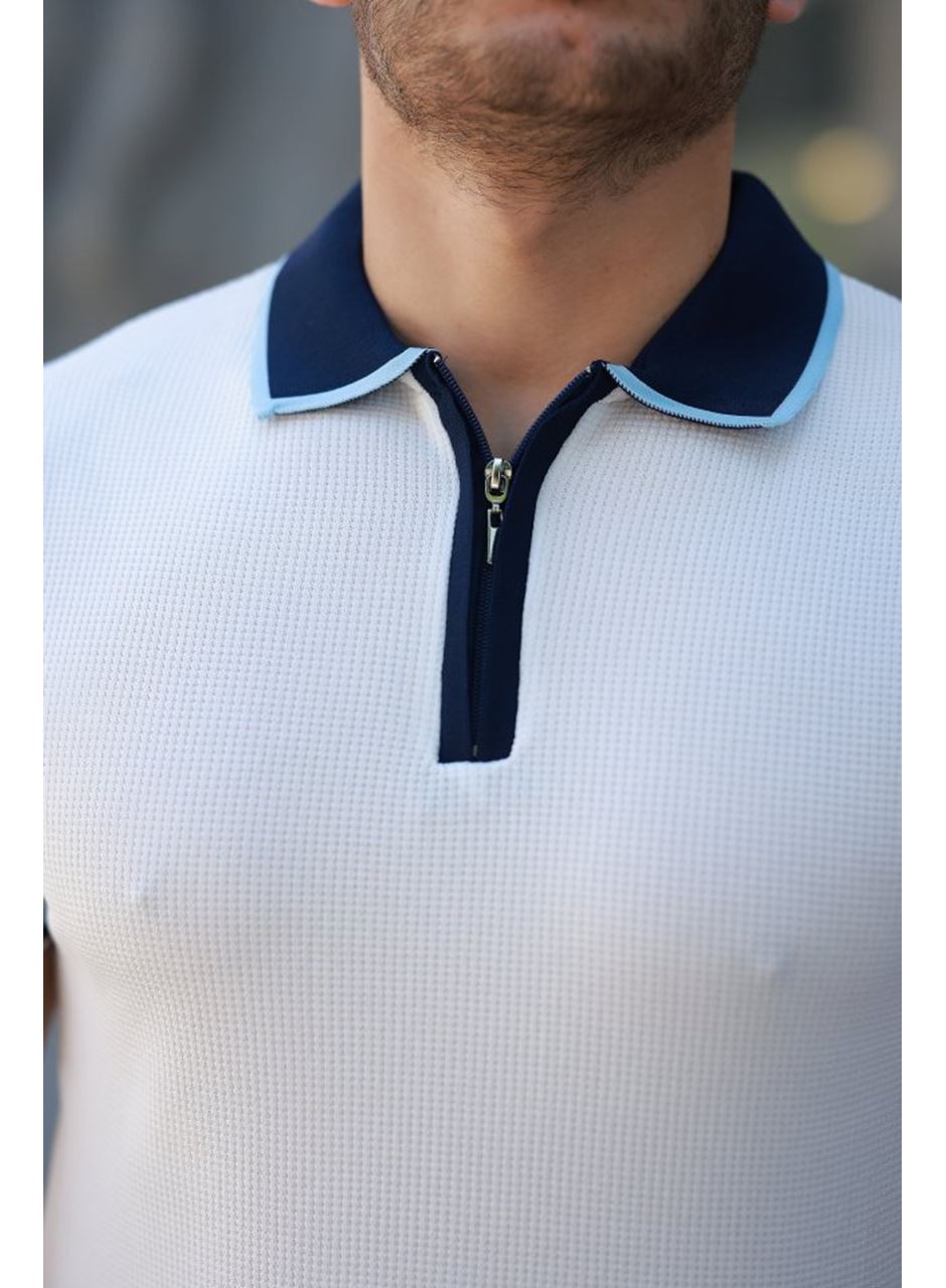 Erkek Renkli Yaka Kısa Kollu Tişört