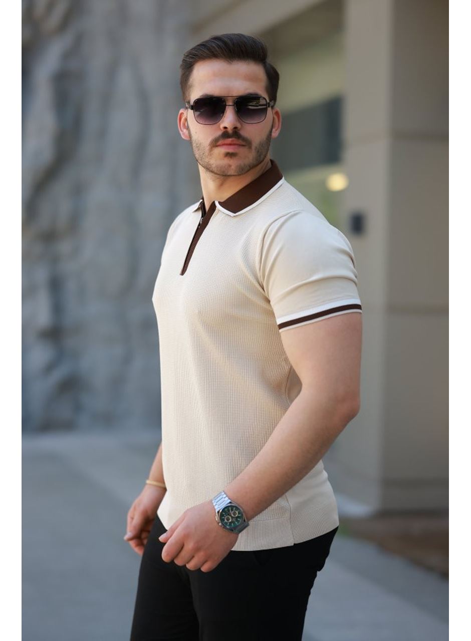 Erkek Renkli Yaka Kısa Kollu Tişört