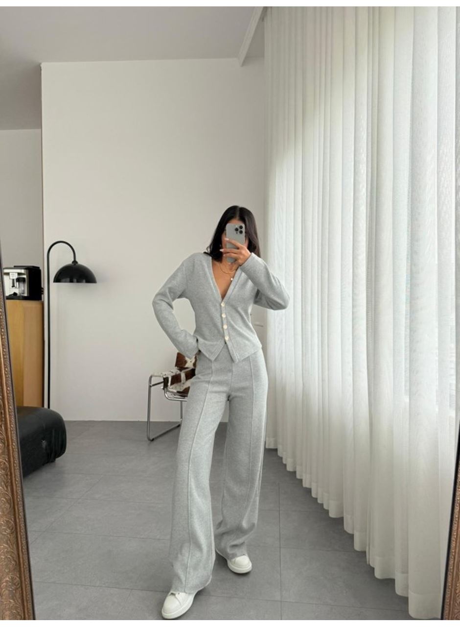 Selanik Kumaş Ön Düğmeli Ceket Çımalı PantolunTakım