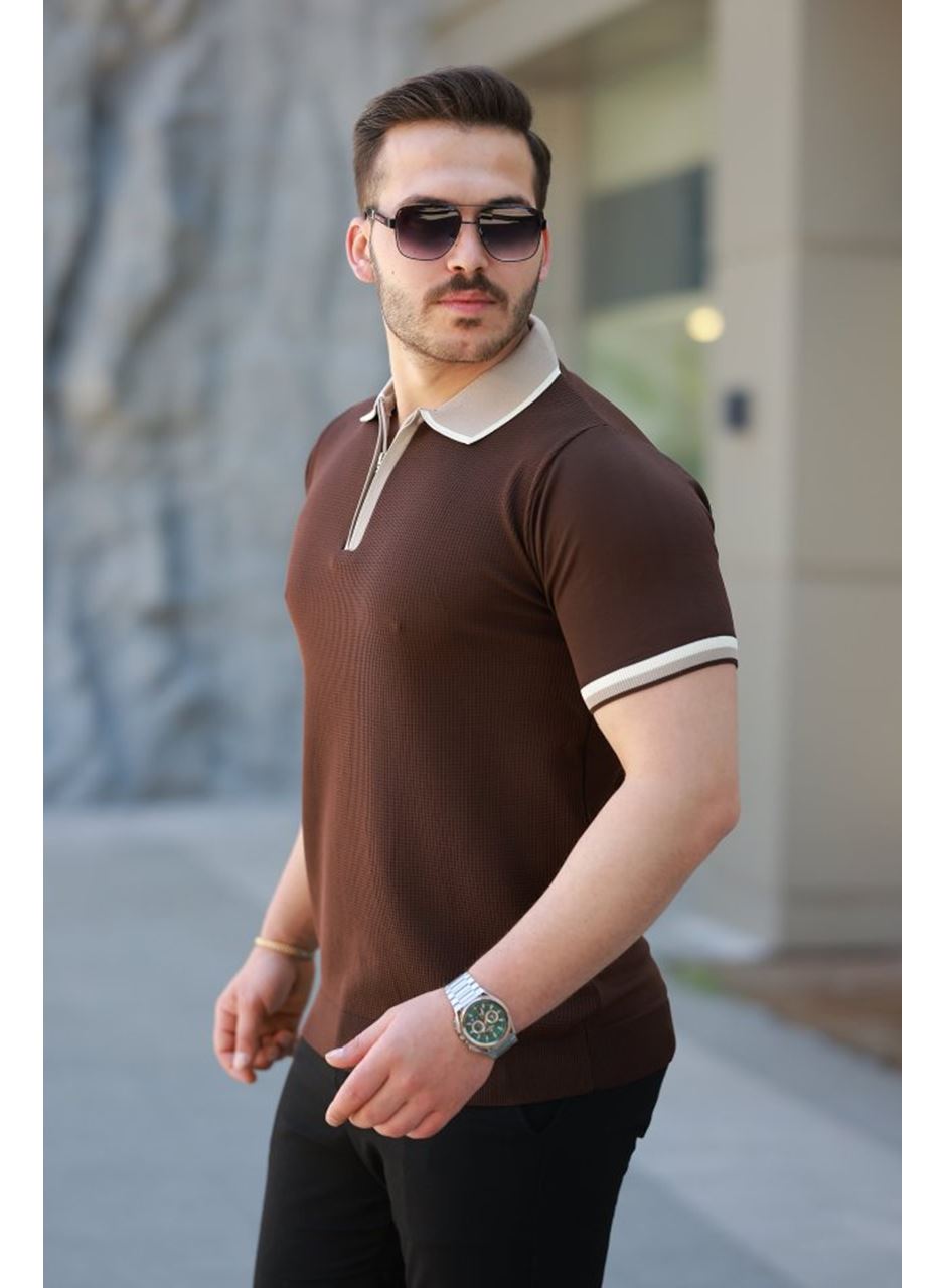 Erkek Renkli Yaka Kısa Kollu Tişört