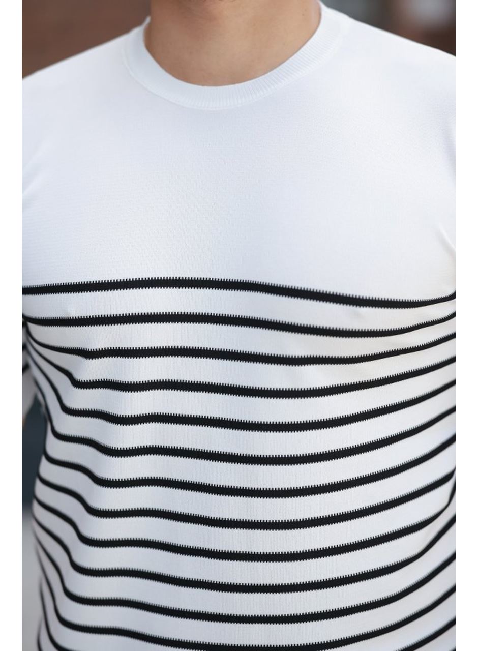 Erkek çizgi Desenli Bisiklet Yaka Kısa Kollu T-sihrt