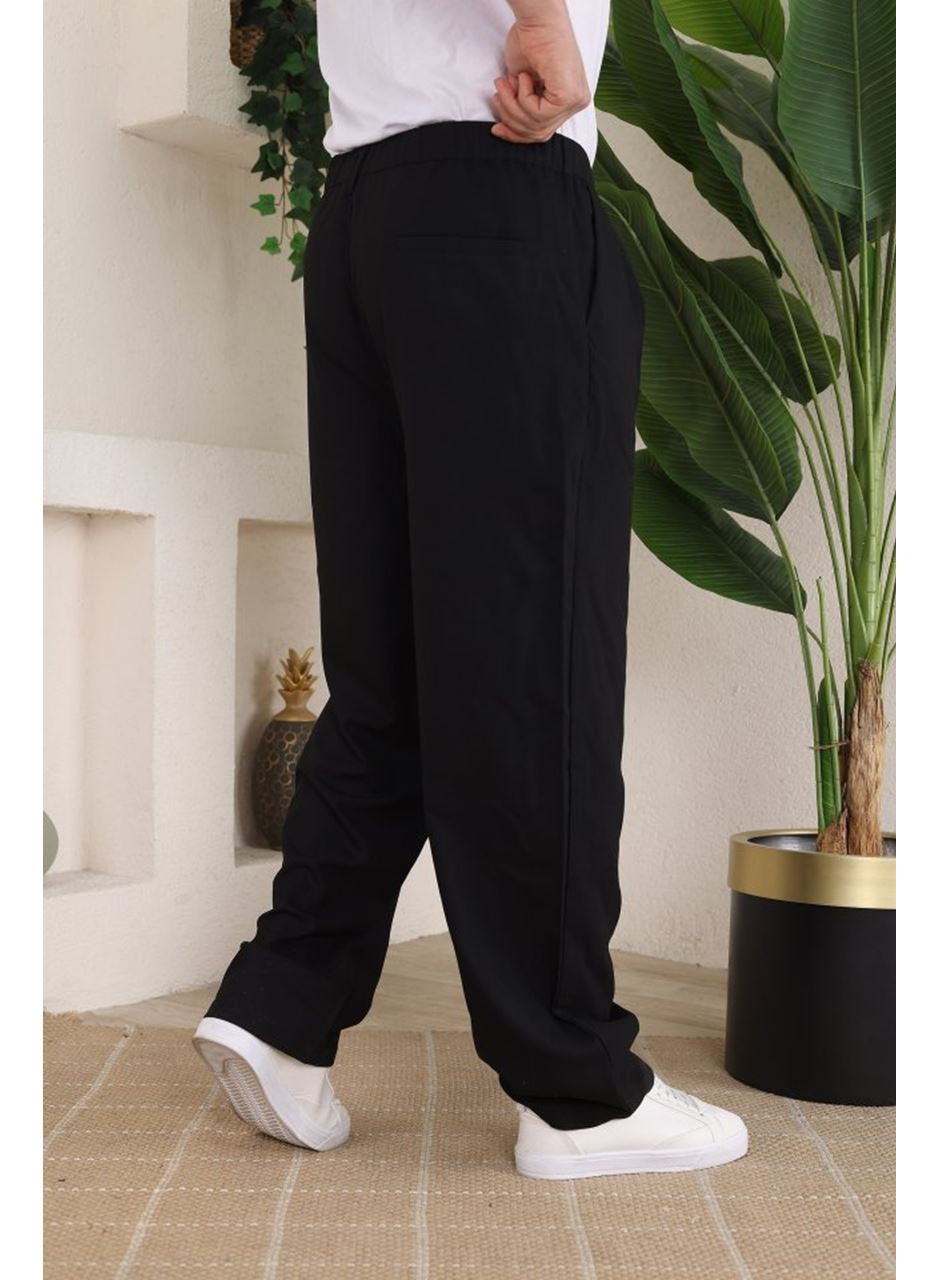 Erkek Beli Lastikli Pileli Baggy Pantolon
