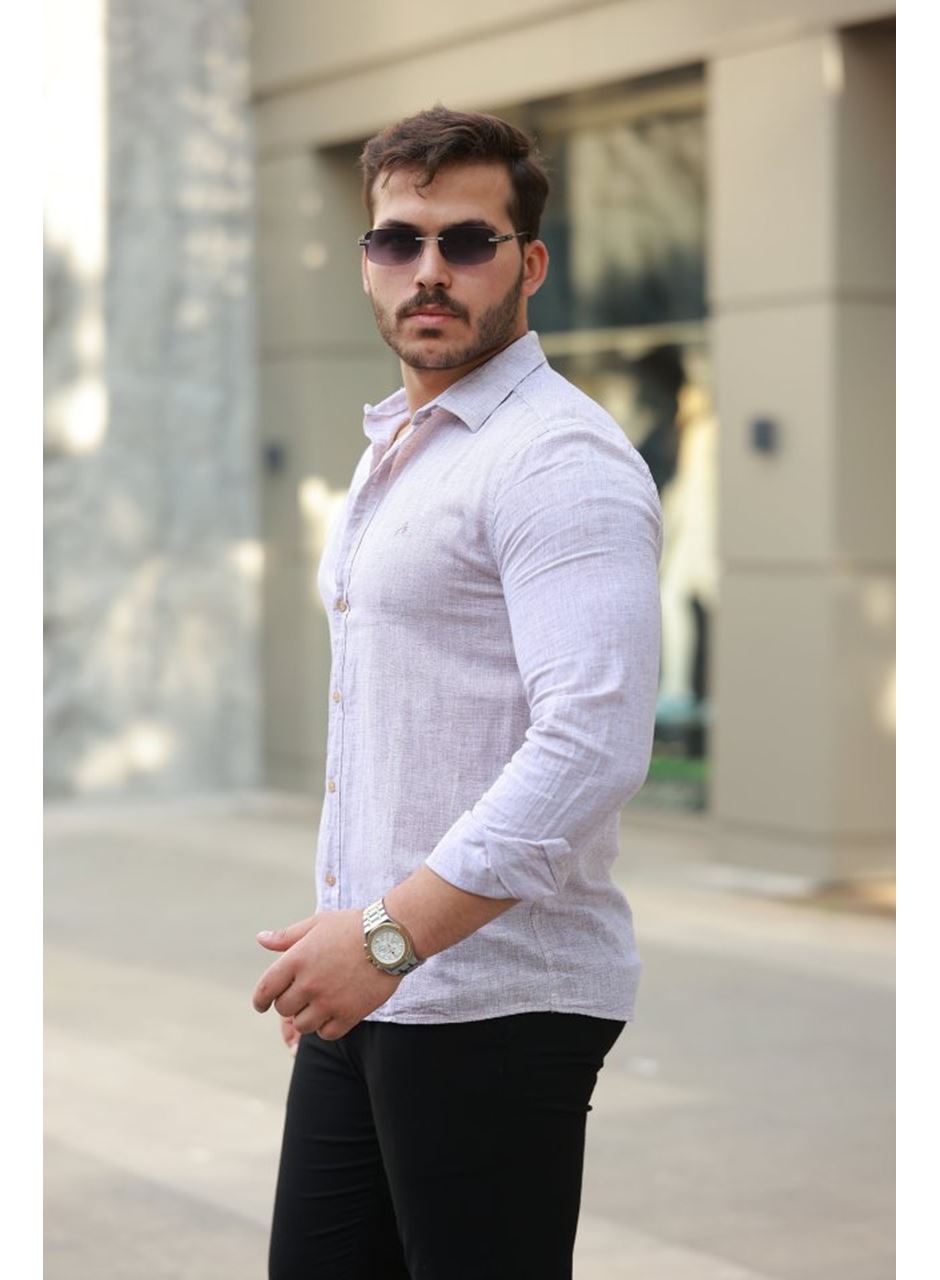 Erkek Pamuklu Keten Gömlek