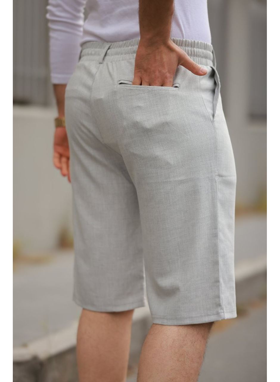 Erkek Beli Bağcıklı Ve Düğmeli Bezayağı Kumaş şort