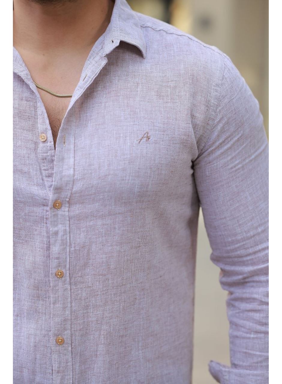 Erkek Pamuklu Keten Gömlek