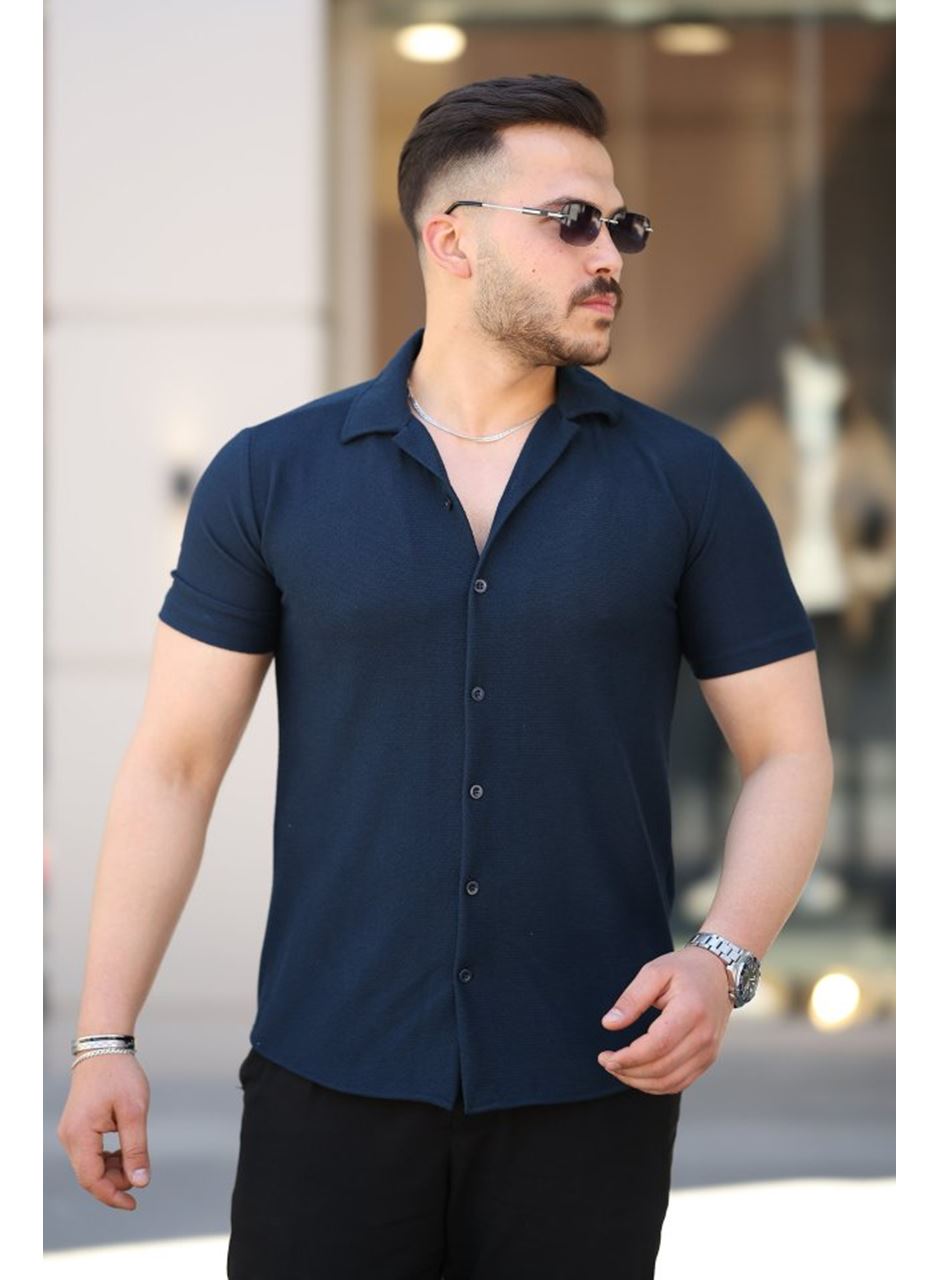 Erkek Kısa Kollu örme Kumaş Pamuklu Gömlek