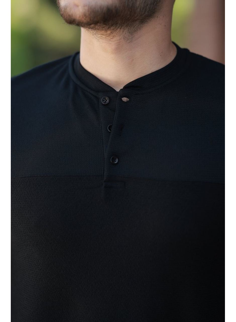 Erkek Hakim Yakalı Kısa Kollu Pamuklu T-shirt