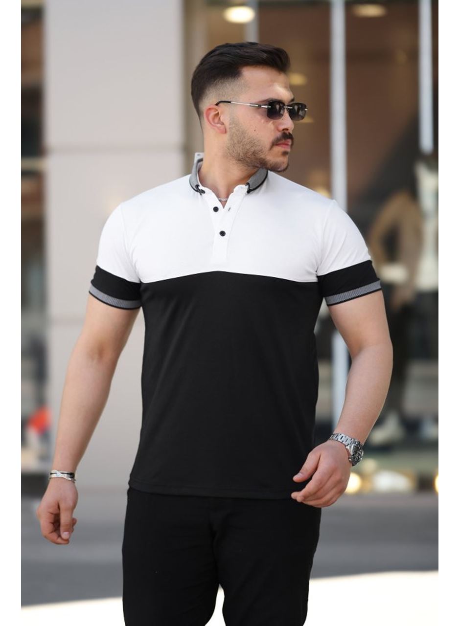 Erkek Yakalı çift Renk Kısa Kollu T-shirt