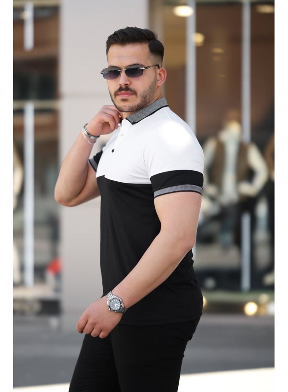 Erkek Yakalı çift Renk Kısa Kollu T-shirt