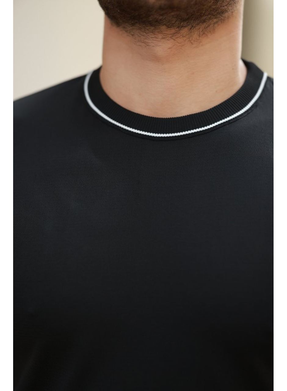 Erkek Bisiklet Yaka Ribanalı Kısa Kollu Tshirt