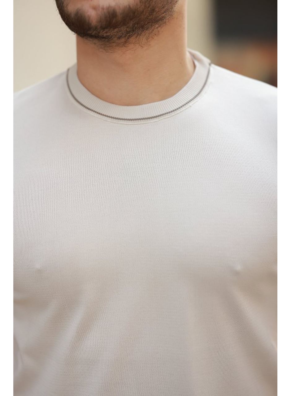 Erkek Bisiklet Yaka Ribanalı Kısa Kollu Tshirt