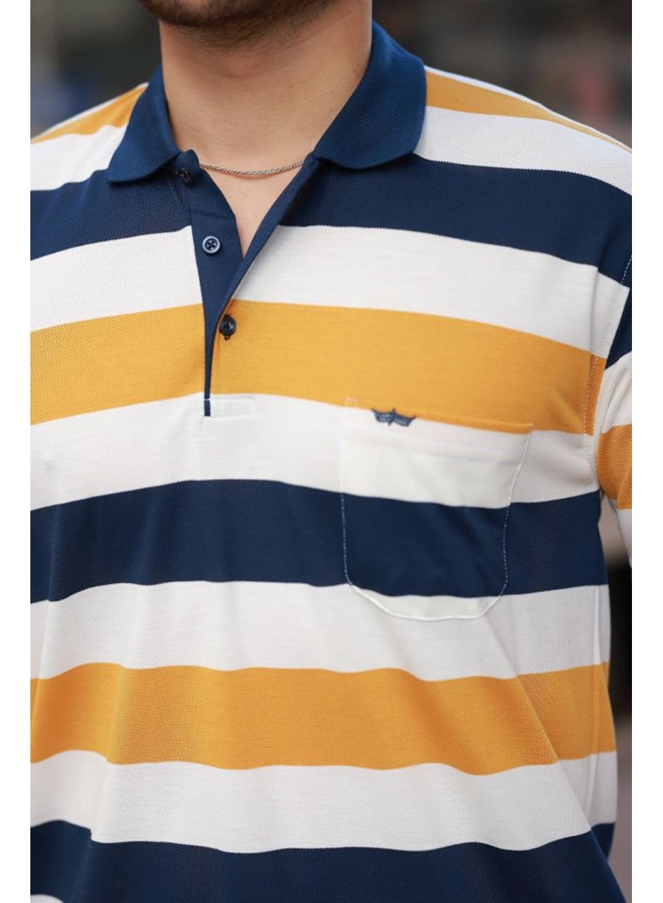 Erkek Yakalı çok Renkli Kısa Kollu T-shirt