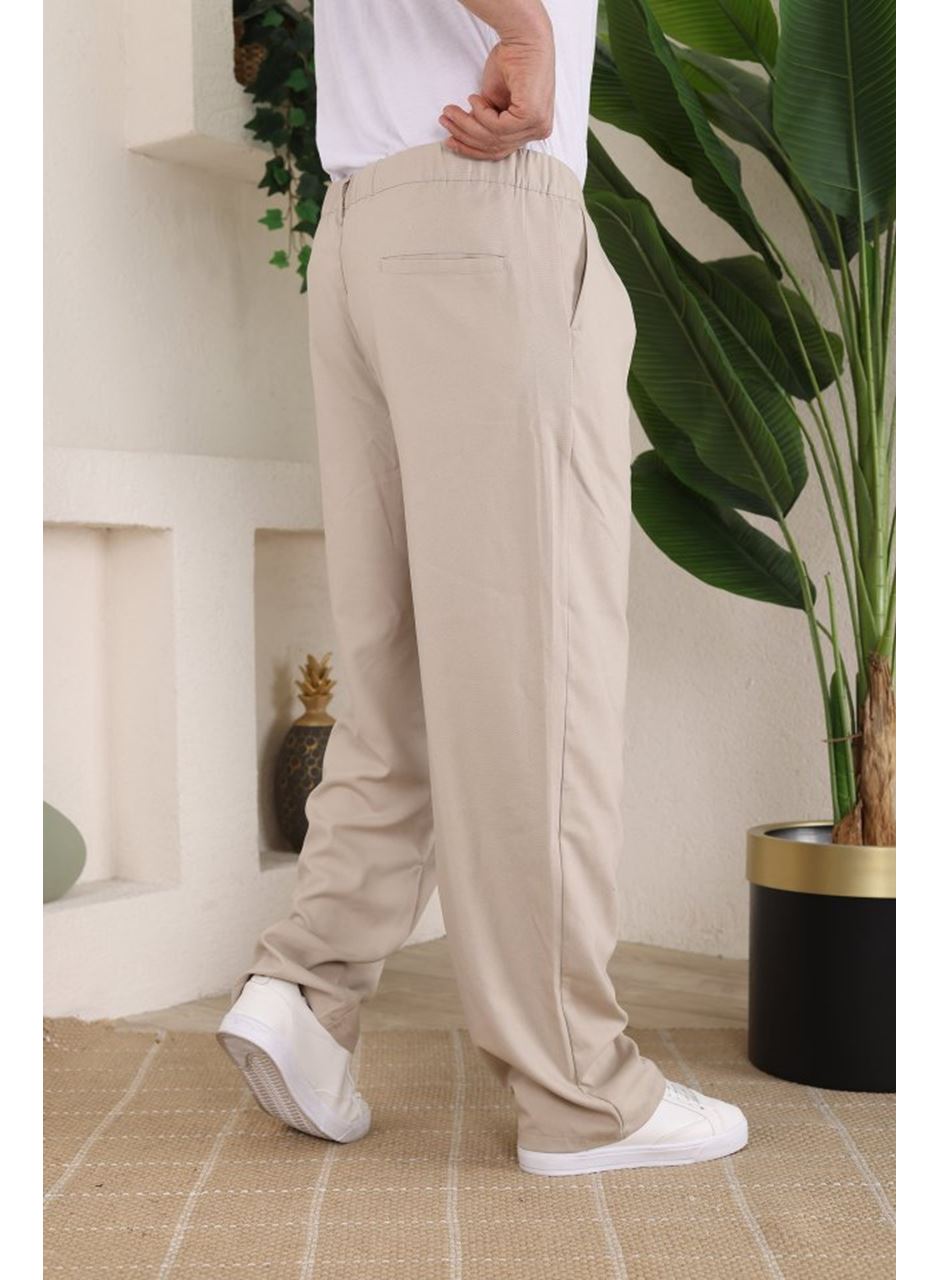 Erkek Beli Lastikli Pileli Baggy Pantolon
