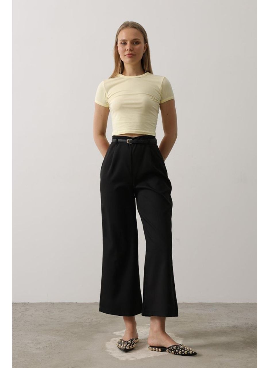 Kemer Pens Detaylı Pantolon - Siyah