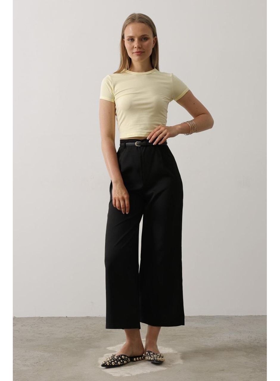 Kemer Pens Detaylı Pantolon - Siyah