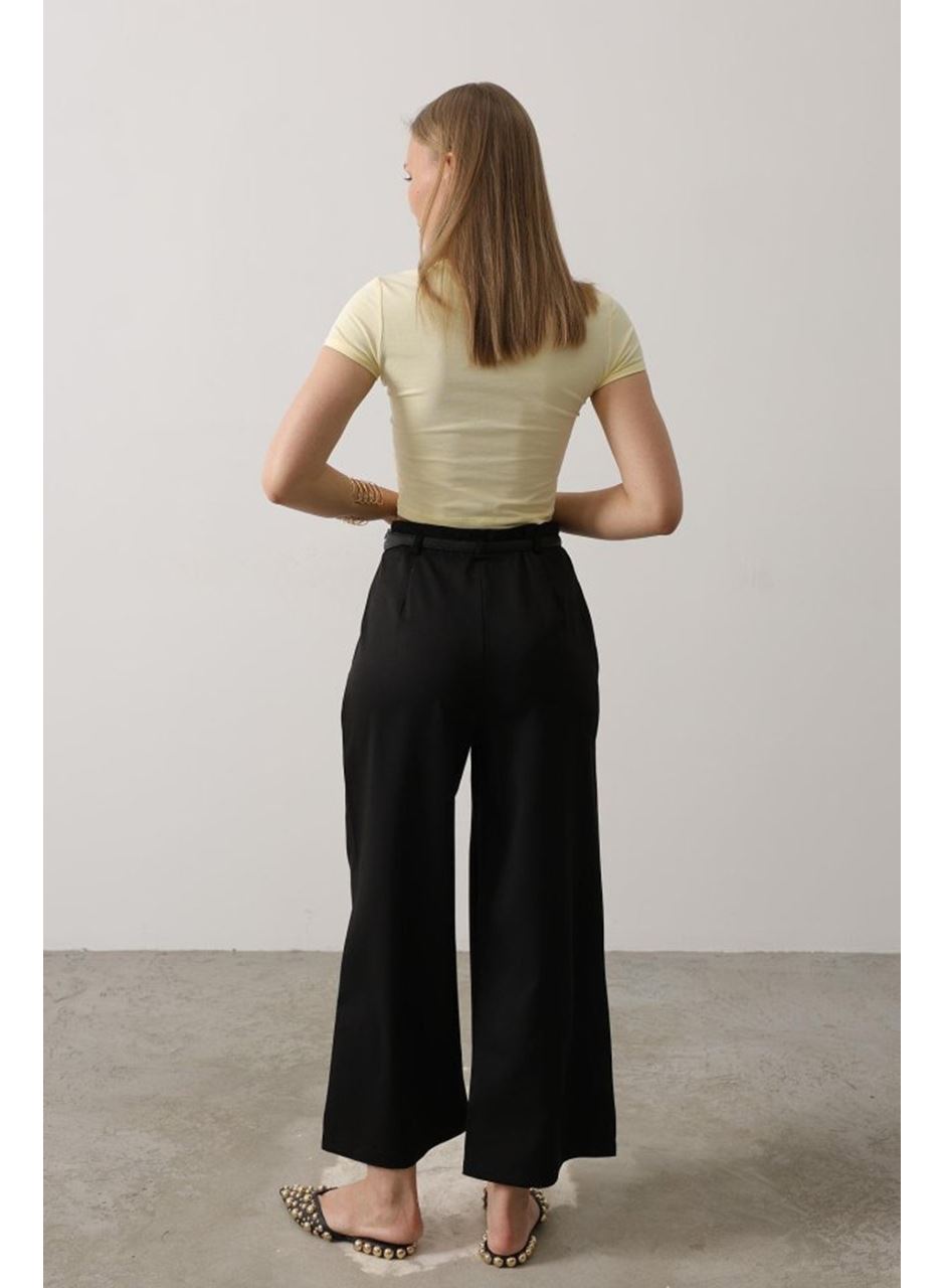Kemer Pens Detaylı Pantolon - Siyah