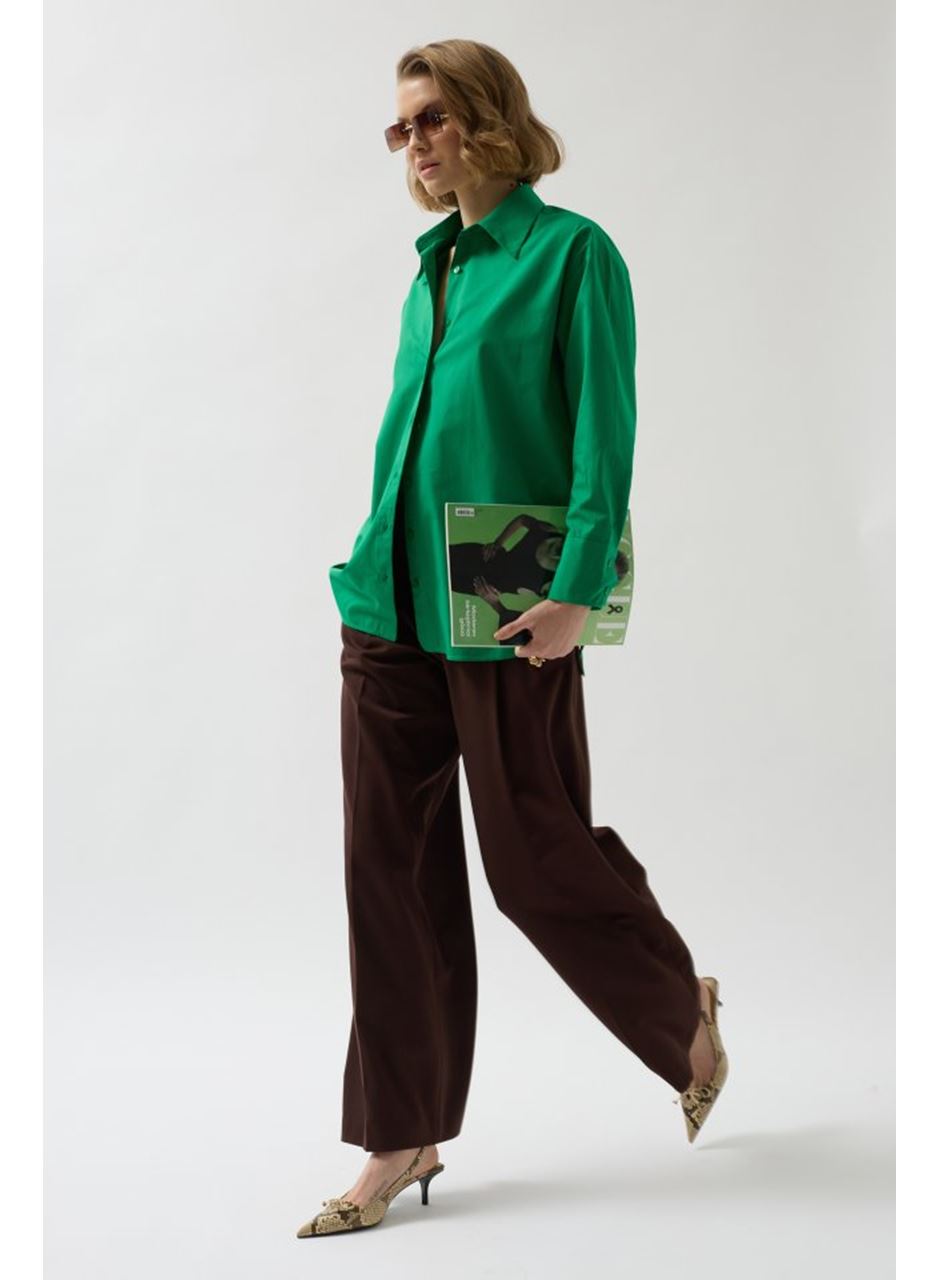 Sırt Dekolteli Bağcıklı Gömlek