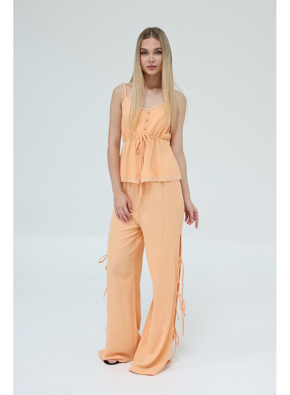 Fiyonklu Bluz Takım - Kavuniçi