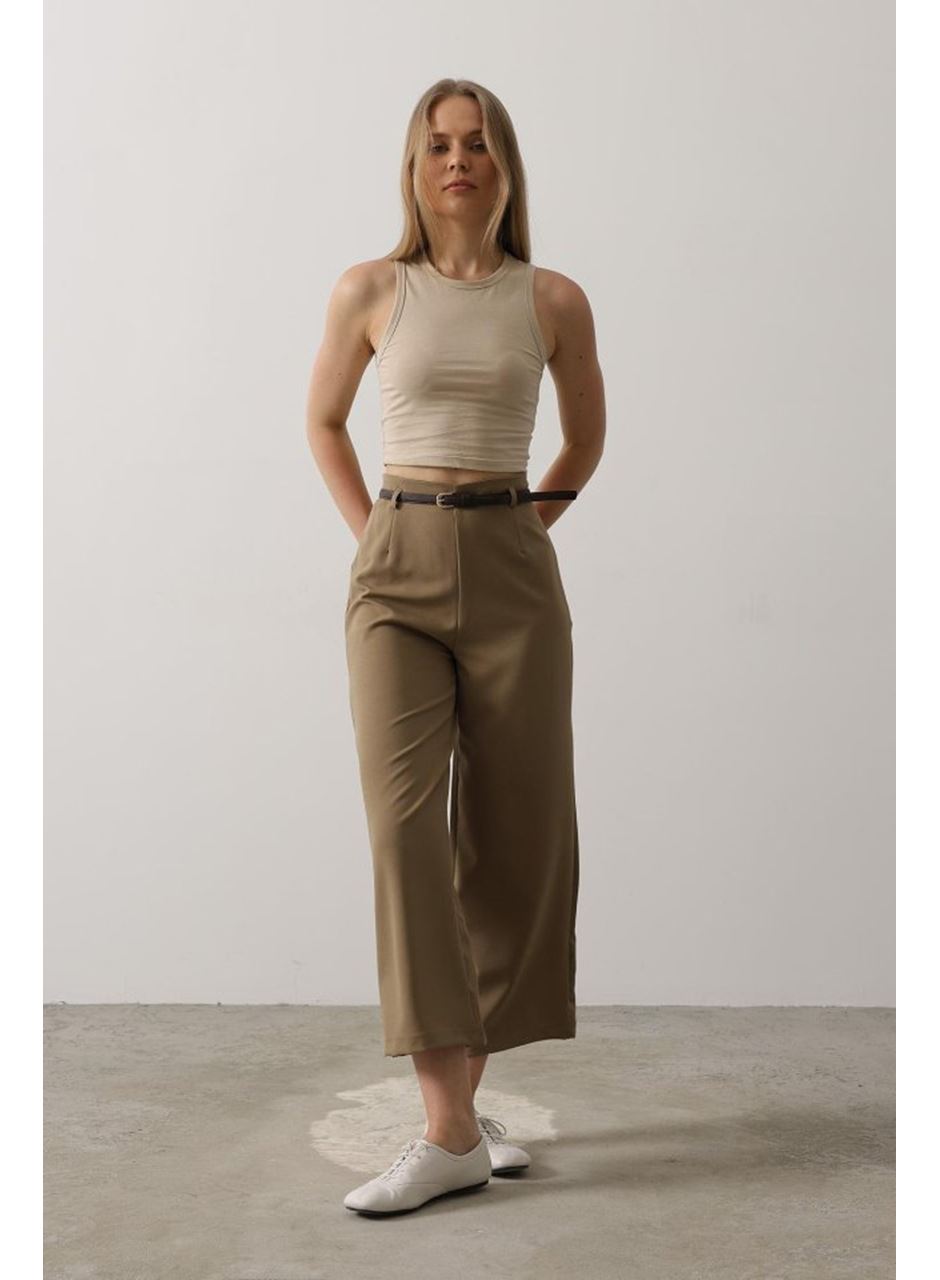 Kemer Pens Detaylı Pantolon - Haki