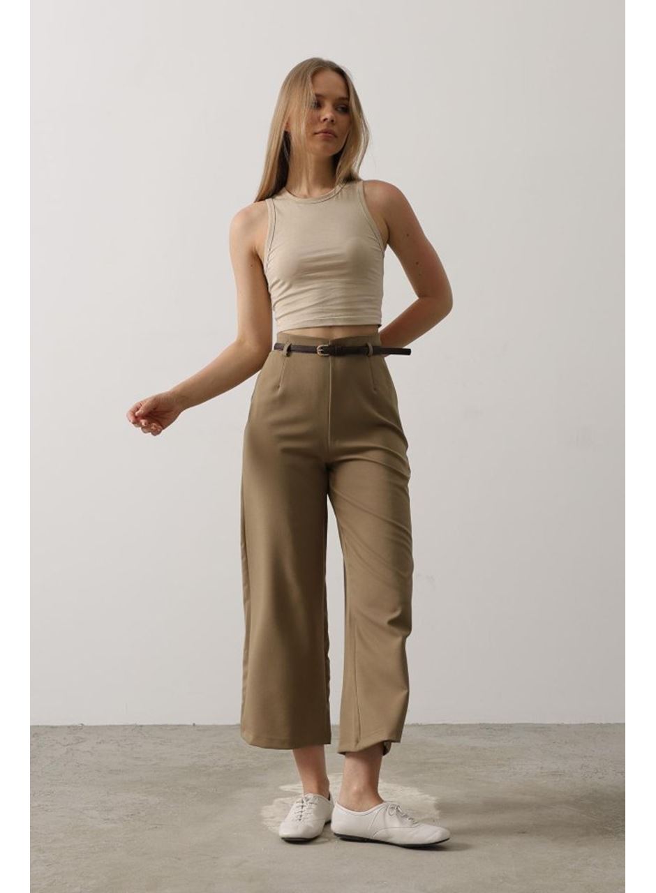 Kemer Pens Detaylı Pantolon - Haki