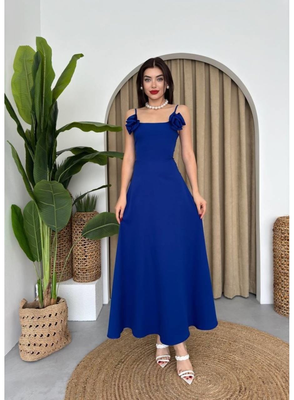 Matilda Gül İp Askılı Elbise