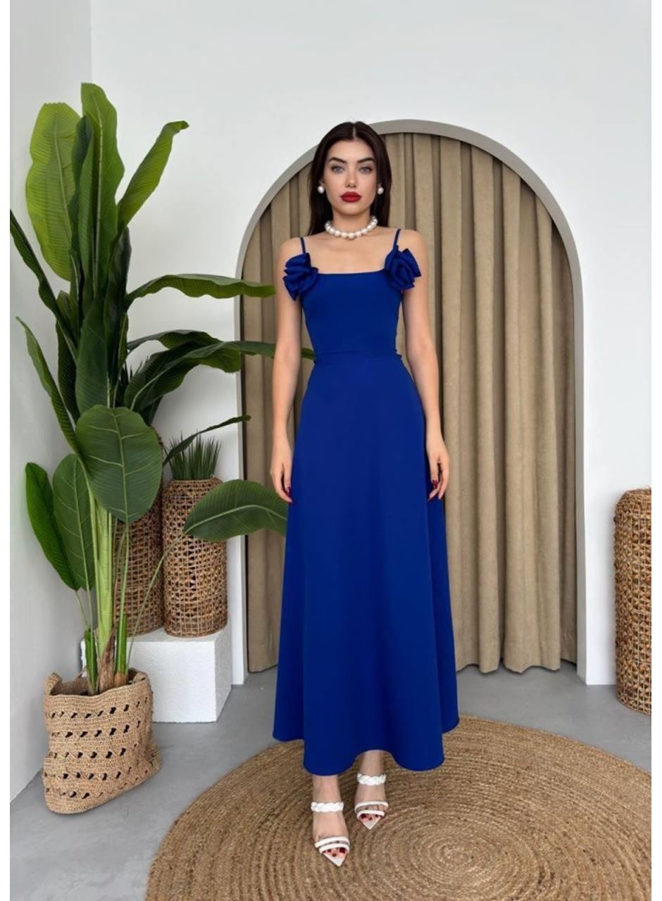 Matilda Gül İp Askılı Elbise