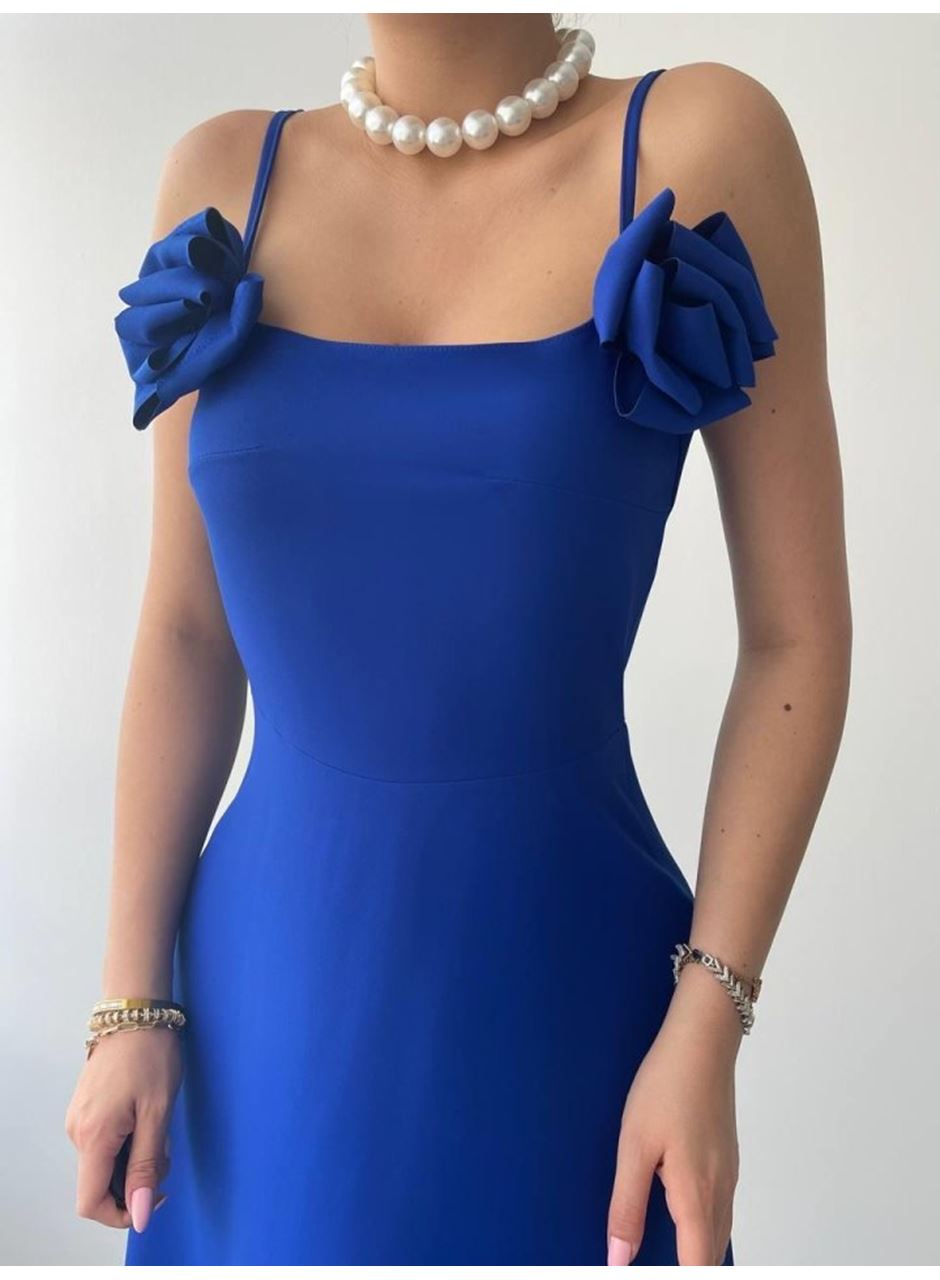 Matilda Gül İp Askılı Elbise