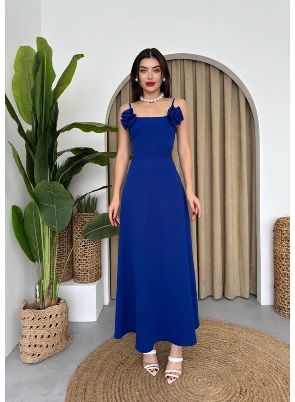 Matilda Gül İp Askılı Elbise