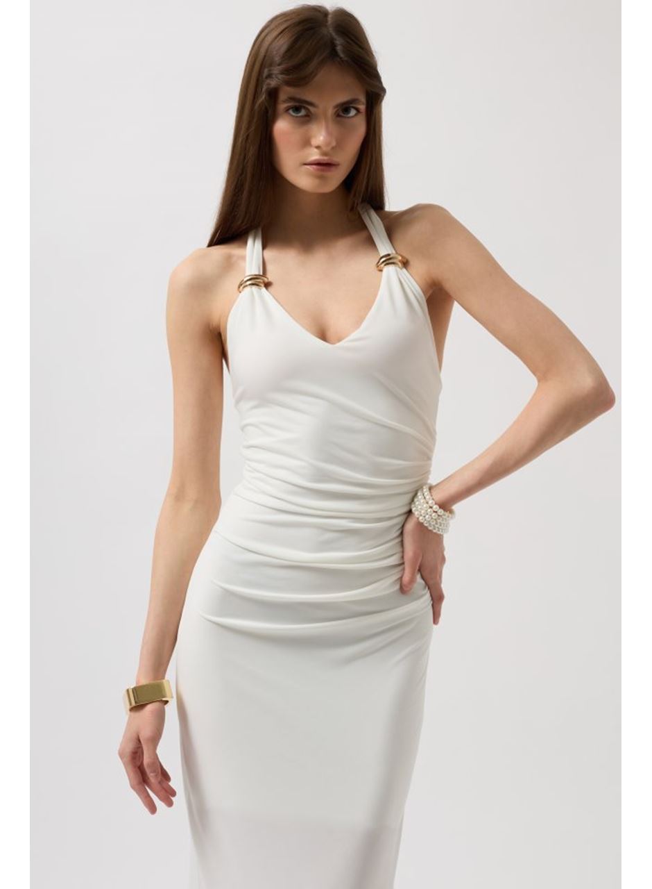 Aksesuar Detay Maxi Elbise