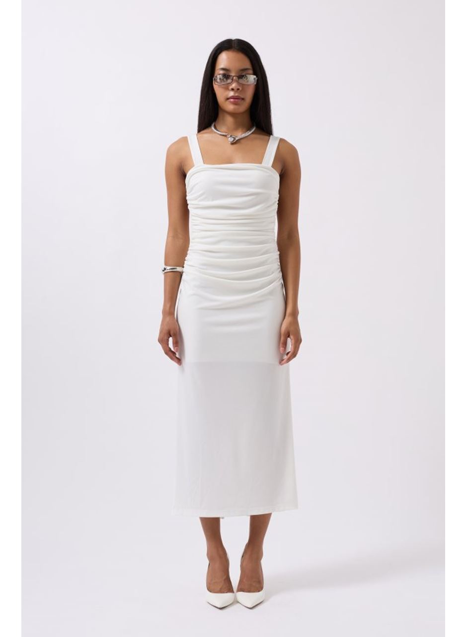 Yırtmaç Detay Sırt Dekolte Elbise