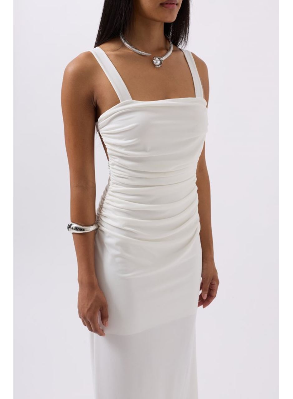 Yırtmaç Detay Sırt Dekolte Elbise